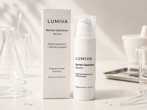 Lumiva Barrier Hydration Serum for daily hydration support with Multi level Hyaluronic acid 